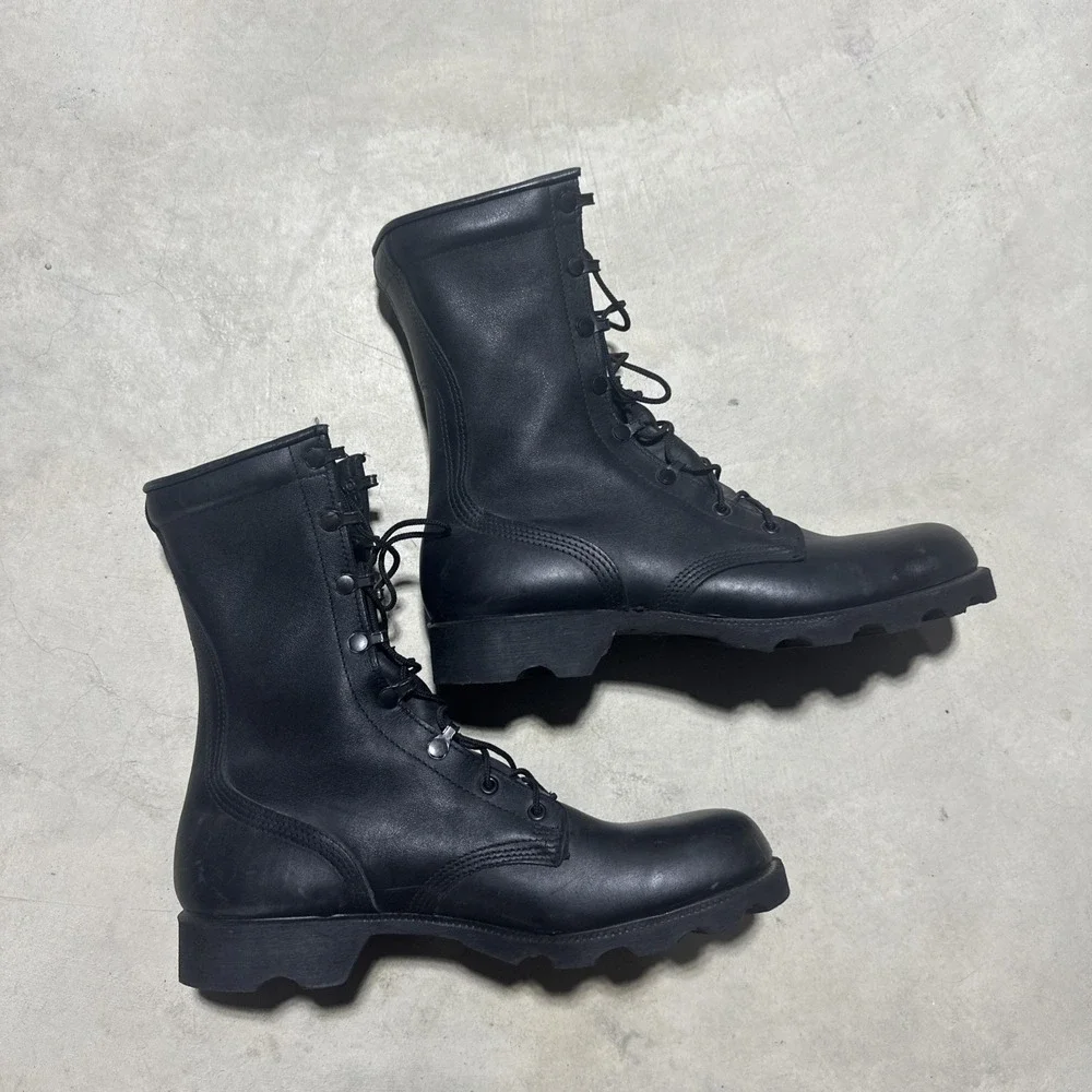 ALTAMA MILITARY BLACK LEATHER COMBAT BOOTS Speed Lace UP Z 9.5 R USA MADE
